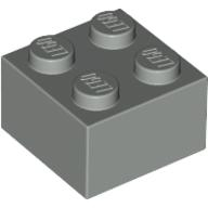 Lego kostka (kostička) 2x2, světle šedá (300302, 300352, 4103591)